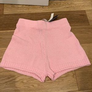 Pink knit bike shorts